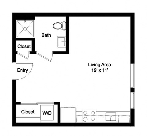 Studio 1 bath A at Analog PDX Apartments, Portland